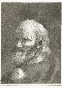 Man met ontblote schouder door Giovanni Domenico Tiepolo