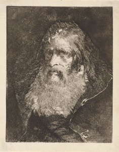Oude man met kaal hoofd, uit de Raccolta di Teste (Collectie van Hoofden) door Giovanni Domenico Tiepolo
