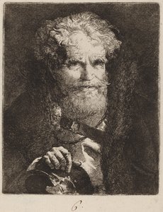 Oude Man met een Helm door Giovanni Domenico Tiepolo
