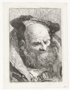 Oude man met baard door Giovanni Domenico Tiepolo