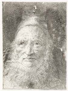 Oude man met bontmuts door Giovanni Domenico Tiepolo