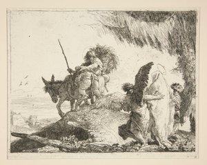 De Heilige Familie tussen twee engelen, uit de serie Idee pittoresche sopra la fuga in Egitto (Vlucht naar Egypte)