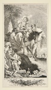 De Heilige Familie met de Bedelaar en zijn Zoon door Giovanni Domenico Tiepolo
