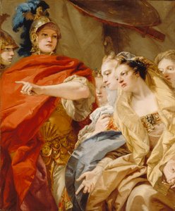 De vrouwen van Darius roepen de clementie van Alexander in door Giovanni Domenico Tiepolo