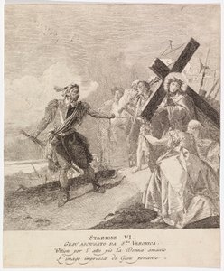 Via crucis - Statie VI. Veronica veegt het gezicht van Jezus af