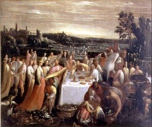 Feest aan de rand van een meer, 1610-12 door Giovanni Donducci