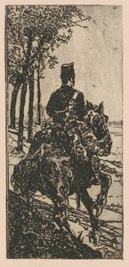 Artilleriesoldaat te paard door Giovanni Fattori