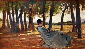 Mevrouw Martelli Castiglioncello, circa 1867, door Giovanni Fattori, olieverf op paneel, 20x33 cm
