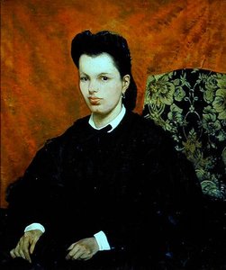 Portret van de eerste vrouw van de kunstenaar door Giovanni Fattori