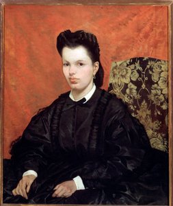 Portret van de eerste vrouw door Giovanni Fattori