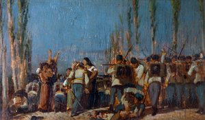De Mantua Bloedbaden, door Giovanni Fattori (1825-1908) door Giovanni Fattori