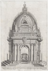 Ontwerp van de katafalk voor Francesco Piccolomini door Giovanni Florimi