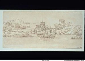 Landschap met kasteel door Giovanni Francesco Grimaldi