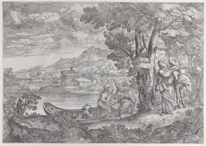 Landschap met de vlucht naar Egypte, 1626-80