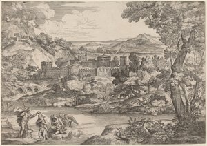 De Doop van Christus, Gezet in een Bergachtig Landschap