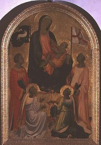 Madonna en Kind met Sint Stefanus en Sint Ursula door Giovanni Francesco Toscani