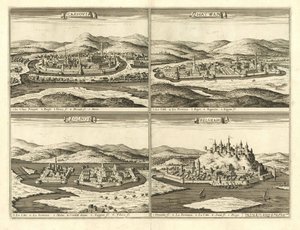 Kastelen van Košice, Hatvan, Szolnok en Belgrado (Giovanni Giacomo De Rossi, 1683) door Giovanni Giacomo De Rossi