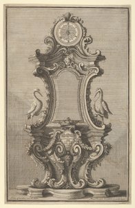Ontwerp voor een Klok, uit Disegni Diversi, 1714 of 1750 door Giovanni Giardini