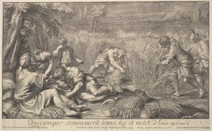 Graanoogsters, 1704 door Giovanni Girolamo Frezza
