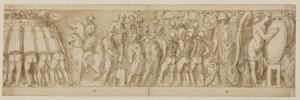 32 kopieën naar de zuil van Marcus Aurelius, Piazza Colonna in Rome door Giovanni Guerra