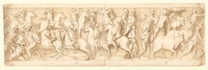 Aanval op de Duitsers (LXIII); hun leiders worden gevangengenomen (gedeeltelijk gerestaureerd op de kolom; LXIV)