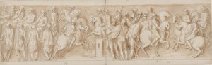 Sarmaten voor de keizerlijke raad (einde LXII, begin LXIII); omringd door bewakers, Marcus Aurelius en Pompeius te paard kijken naar een schermutseling (XC); Duitse edelen brengen een boodschap (tot het midden van XCI)