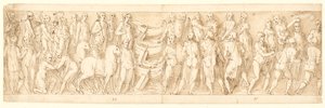 De Sarmaten geven zich over (LIII); Duitsers worden over de Donau geleid (LIX); Duitsers worden beschuldigd door Sarmaten voor Marcus Aurelius (LX); begin van een onthoofdingsscène (LXI) door Giovanni Guerra