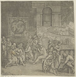 School van een filosoof door Giovanni Jacopo Caraglio (attributed to)