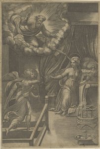Aankondiging met God de Vader door Giovanni Jacopo Caraglio