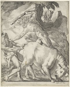 Hercules vecht met Cacus door Giovanni Jacopo Caraglio