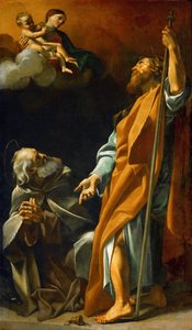De Maagd Maria verschijnt aan de Heiligen Jacobus en Antonius Abbas door Giovanni Lanfranco