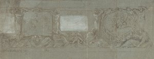 Ontwerp voor een muurschildering met het offer van Abraham en de vlucht naar Egypte, ca. 1600-1647