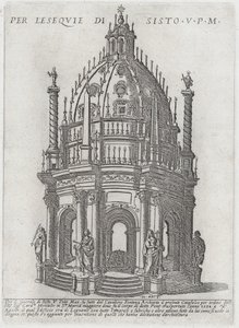 Catafalque voor paus Sixtus V, 1591 door Giovanni Maggi