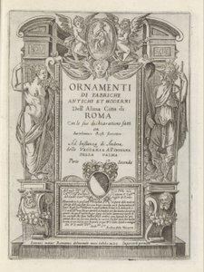 Titelprent met allegorische figuren en putti door Giovanni Maggi