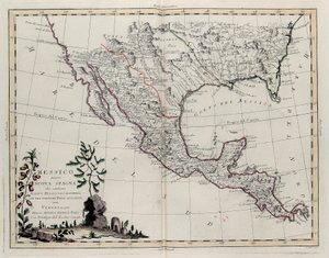 Mexico of Nieuw-Spanje met Nieuw-Mexico, Californië en een deel van aangrenzende landen, uit Tome IV van de Nieuwe Atlas, gegraveerd door G. Zuliani, 1785 door Giovanni Marco Pitteri