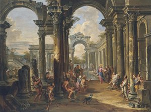 Het badwater van Bethesda door Giovanni Paolo Pannini