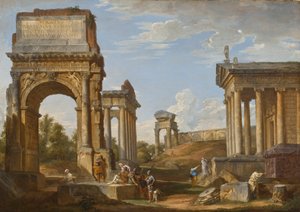 Romeinse ruïnes met de Boog van Titus, 1734