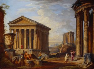 Een capriccio van klassieke ruïnes