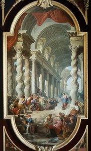 Jezus gestenigd in de Tempel door Giovanni Paolo Pannini