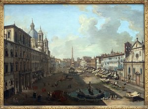 Piazza Navona in Rome met de fontein van Neptunus op de voorgrond