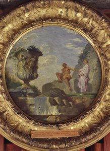 Ruïnes met twee mannen, c.1750-60 door Giovanni Paolo Pannini