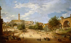 Het Romeinse Forum en het Campidoglio gezien vanaf de Boog van Constantijn, 1751