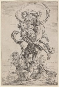 Hercules en Antaeus door Giovanni Pietro Possenti