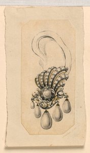 Ontwerp voor een oorbel door Giovanni Sebastiano Meyandi