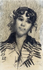 Hoofd van een vrouw door Giovanni Segantini