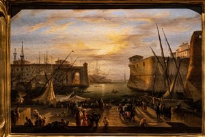 De Marina van Livorno en het Medici-fort op de achtergrond