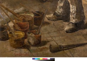 Ik ben ook een schilder of Dilettant of Het schildersatelier, 1885 (detail)