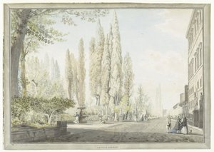 Gezicht op Villa Montalto te Rome door Giovanni Volpato