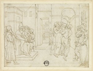 Pilatus Wast Zijn Handen, met Christus die Wordt Weggevoerd door Giovanni da Bologna