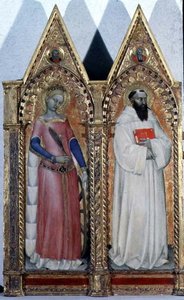 SS. Catharina van Alexandrië en Bernardo (detail) door Giovanni da Milano